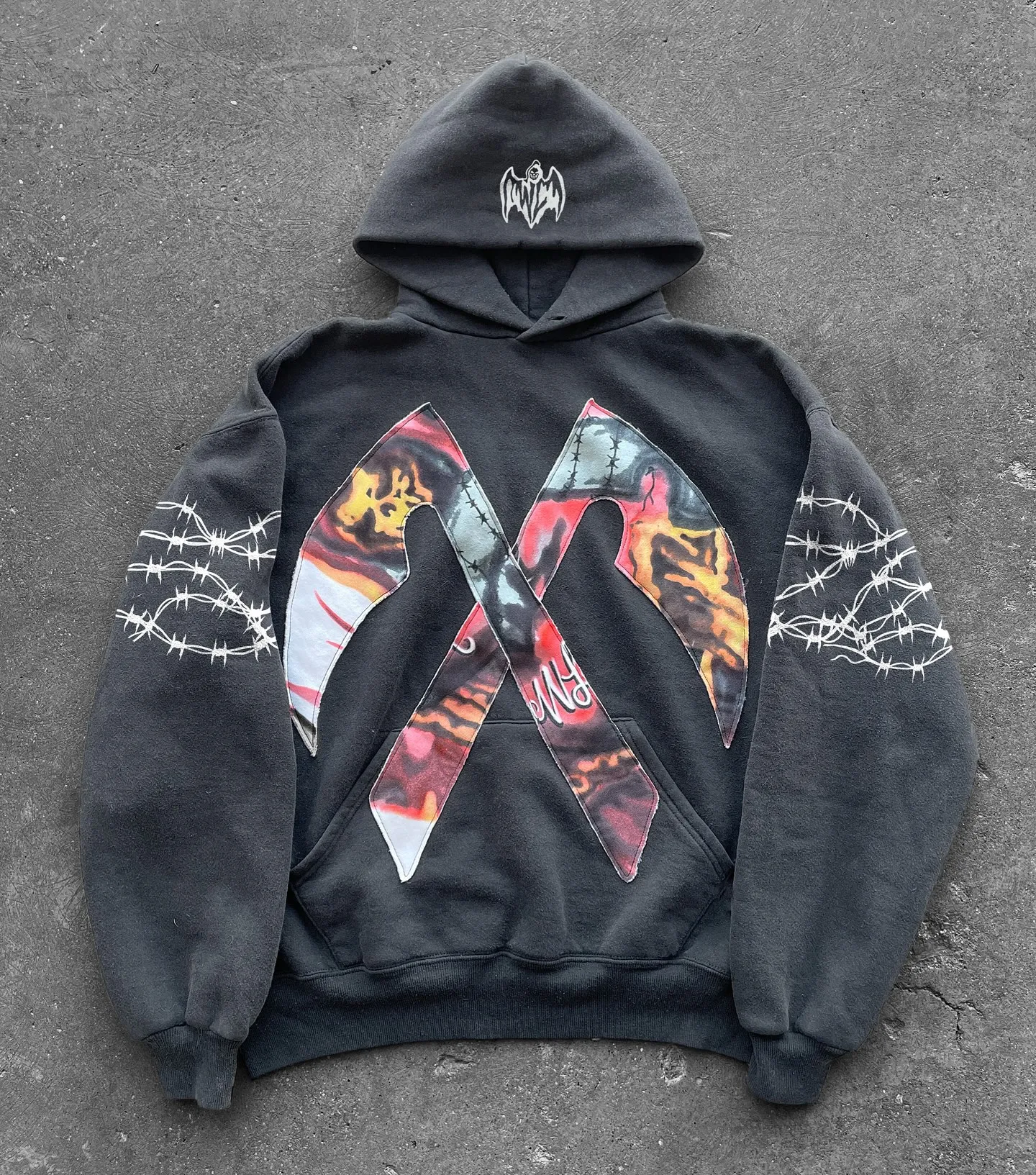 

Casual Grunge Hip Hop Streetwear Sweatshirt Scythe Hoodies Women Tops Goth Oversized Hoodie Harajuku Men Clothing Y2k Clothes