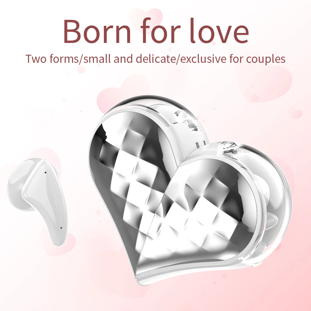 سماعة رأس بلوتوث TWS جديدة قابلة للتدوير على شكل قلب مع سماعة أذن داخل الأذن لإلغاء الضوضاء للمكالمات الصوتية ENC لهواتف iPhone/Samsung/Xiaomi #5