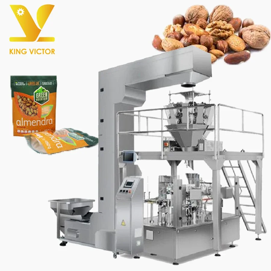 KV Full Automatic Rotary Bag Pick Fill and Seal Pellet Solid Granule Packing Machine