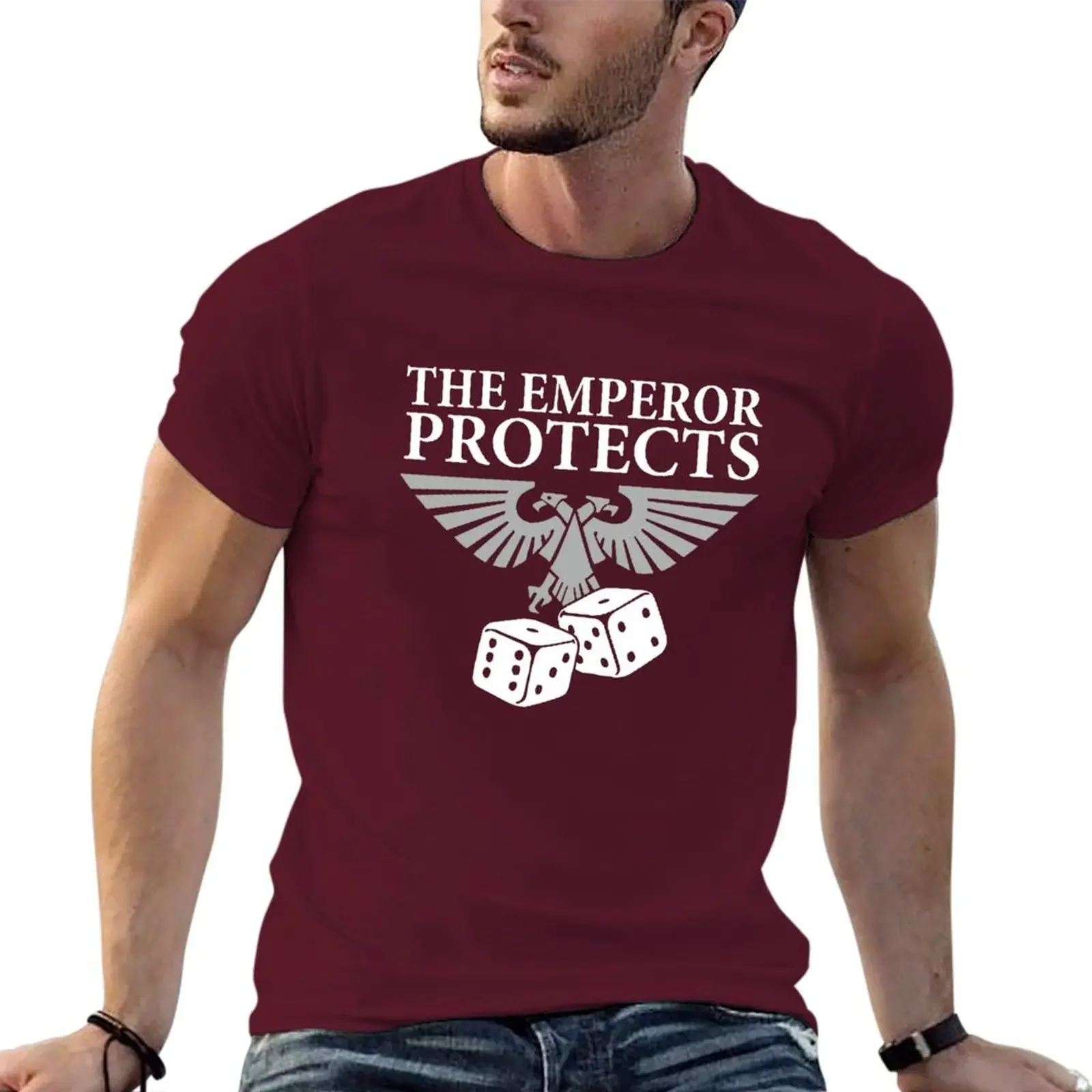 2024 summer new men t shirt The Emperor Protects T-shirt Aesthetic clothing customizeds short sleeves pure cotton top streetwear