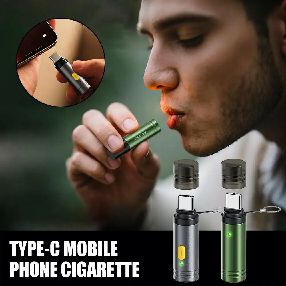 USB Type-C Electric Lighter Windproof Arc Plasma Lighter Rechargeable Flameless Cigarette Lighter Wireless Charging Silent Mode