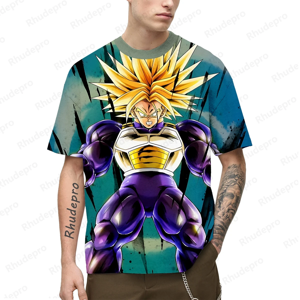 Anime japonês dos homens Dragon Ball Z Goku 3D Impresso T-shirt, infantil Street Leisure Sports Top, Verão, Quente, Novo, 2022