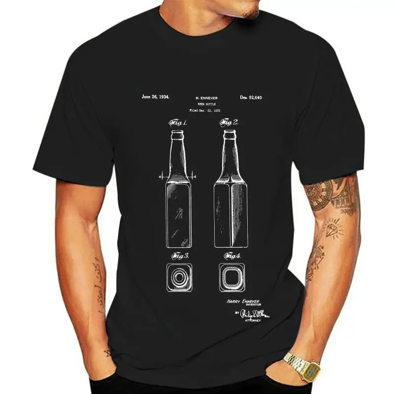 Camisa De Garrafa De Cerveja Quadrada, Camiseta, Garrafa De Molho, Presente De Cerveja, Blueprint