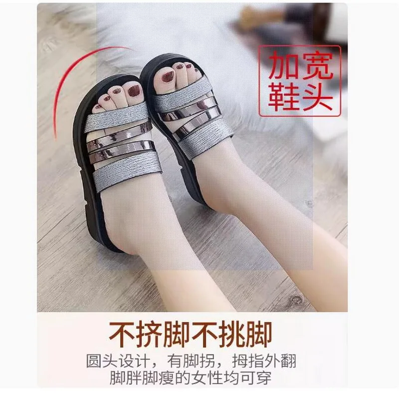 Women Summer Slipper Woman Shoes Ladies Microfiber Wedges Flat Shoes Female Casual summer Sandals Comfortable Platform