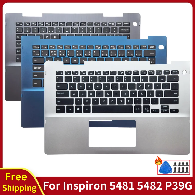New For Inspiron 14-5000 5491 5481 5482 2 In1 Original Laptop US/UK/CA/CH Keyboard With Palmrest Upper Top Cover Bottom Casing