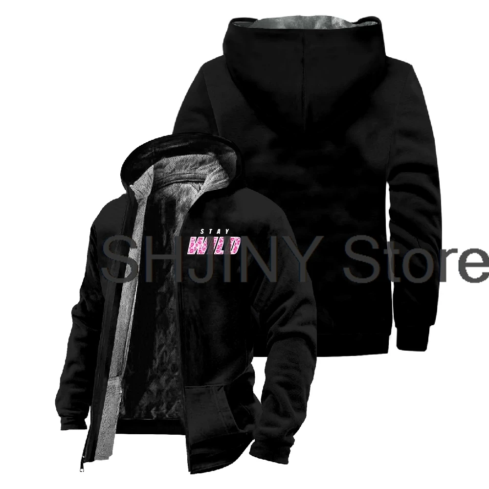 Ben Azelart Stay Wild Merch Jacket Parkas Women Men Zipper Hoodie Long Sleeve Streetwear Winter Coat Fashion Clothes