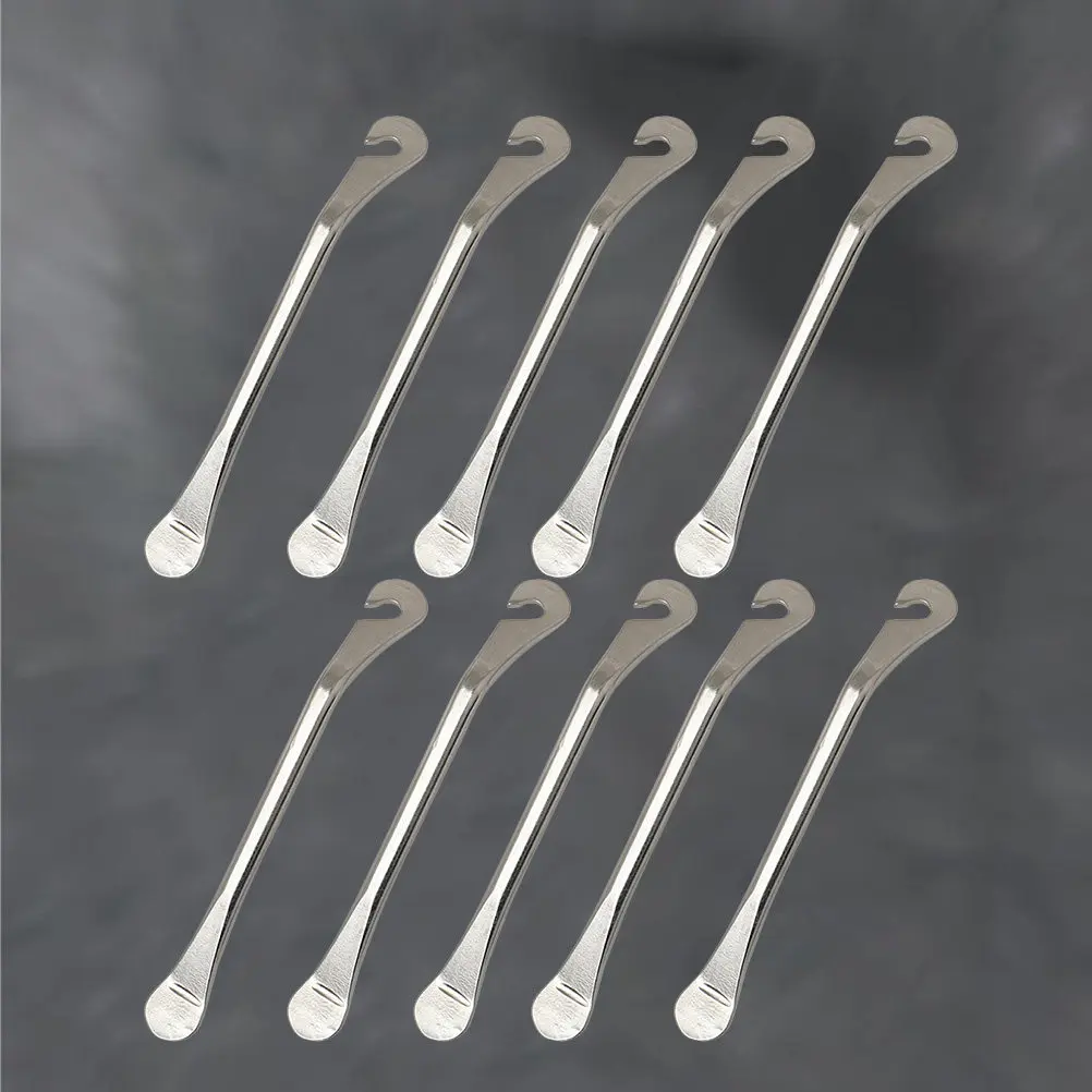 

Набор из 10 металлических лопаток для шин велосипеда, высокопрочный инструмент для ремонта и снятия покрышек, серебристый