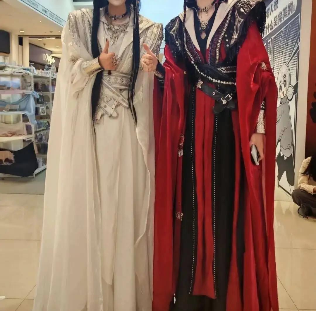 

Tian Guan Ci Fu Chinese TV Series TGCF Xie Lian Hua Cheng Cosplay Costume Hua Cheng white cosplay Dress Hanfu Full Set