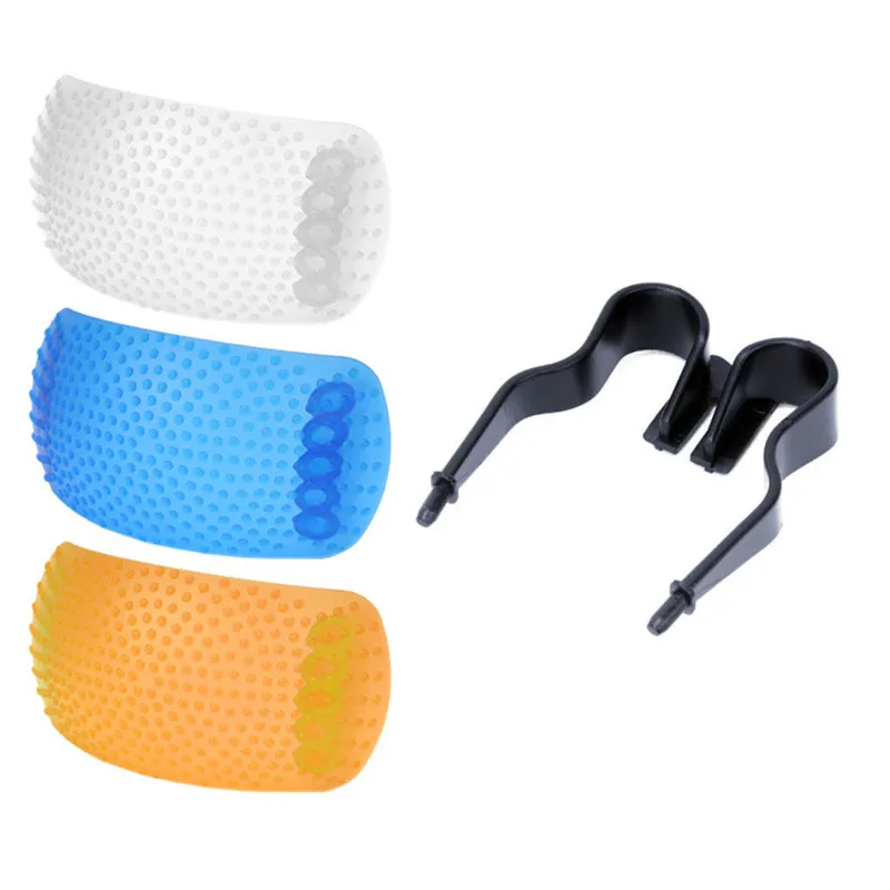 

3pcs (White Yellow Blue Color) Puffer Pop-Up Flash Soft Diffuser Cover Dome for Speedlite Canon Nikon Pentax Camera DSLR