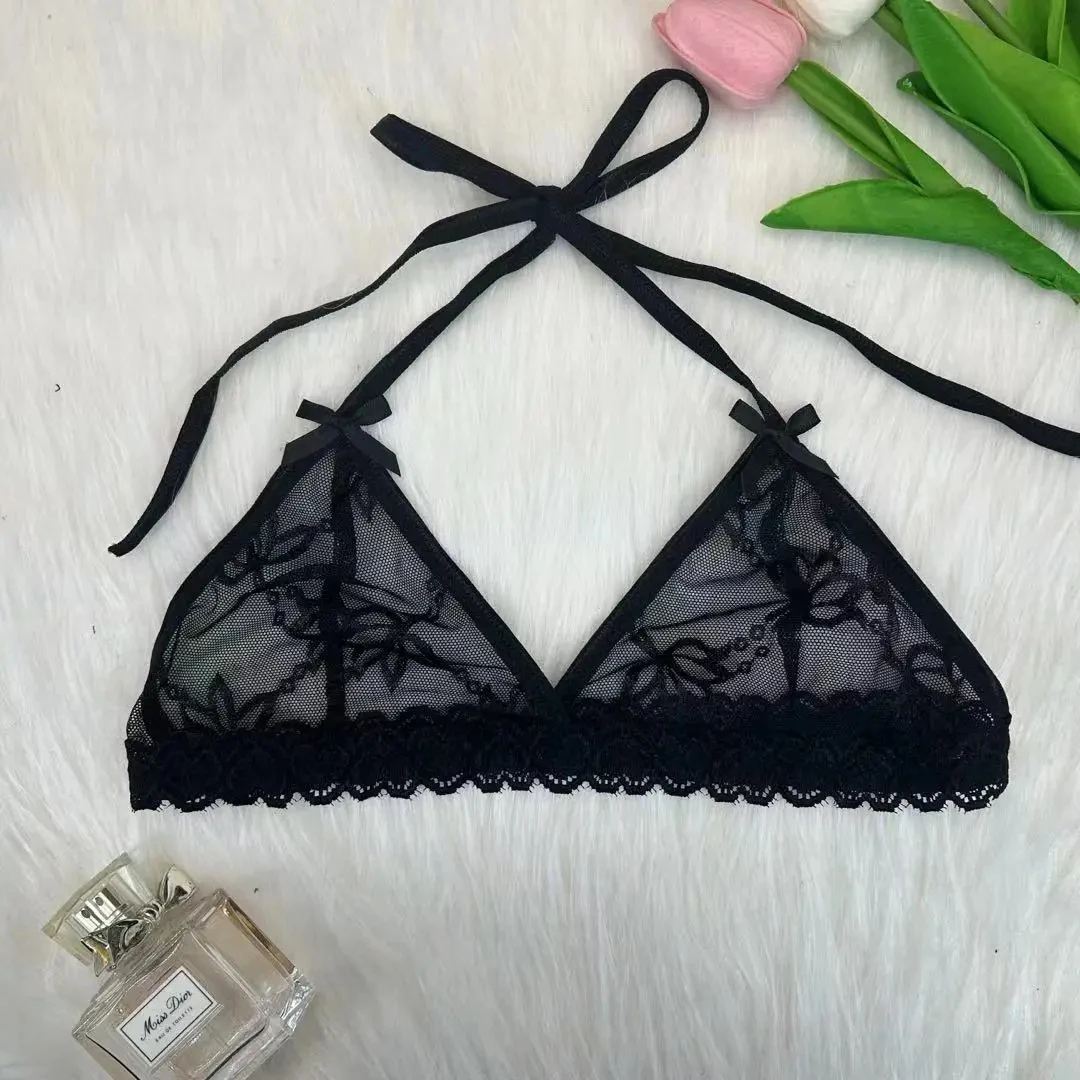 Custom Sexy Lace Thong Bra Underwear Set For Women Personality Name Gifts Panties Hotwife String Lingerie Customize Gifts Friend