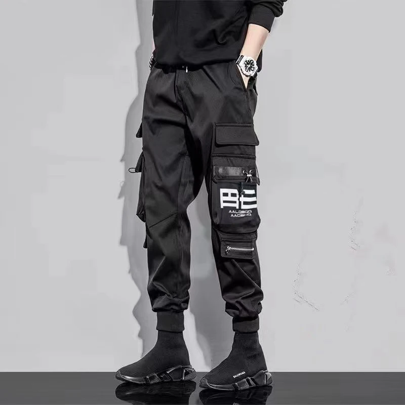 Classic Design Multi Pocket Cargo Pants, Men's Casual Loose Fit Drawstring Cargo Pants/Joggers For Spring Summer Outdoor