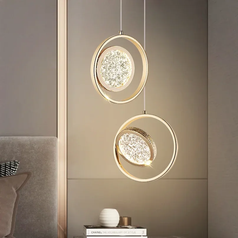 Luxury Led Ceiling Chandeliers Adjustable Hanging Wire for Corridor Bedside Living Room Bedroom Home Fixture Indoor Lighting