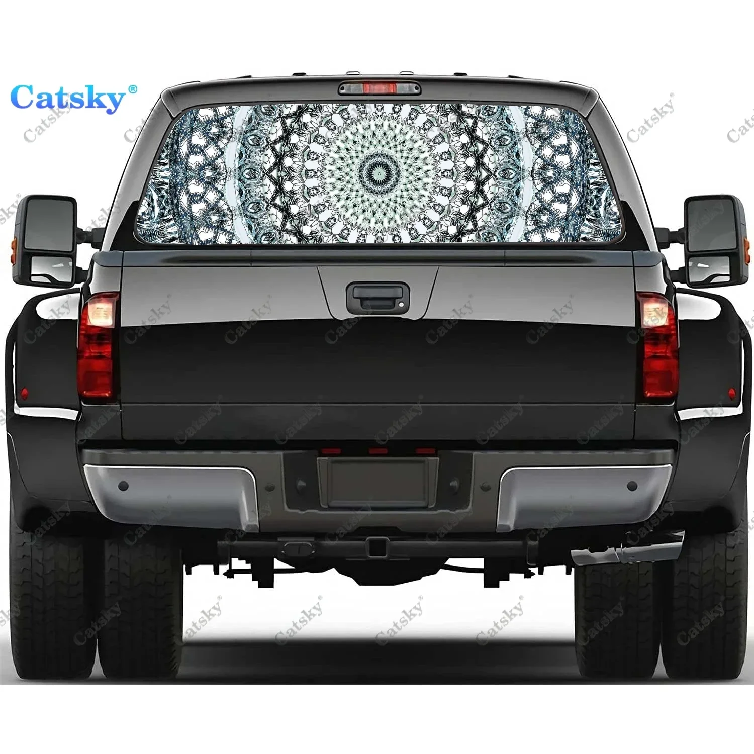 

Mandala Colorful Car Window Sticker Vinyl Semi-Transparent Display Truck Sticker Paint Wrap Car Decal Sticker