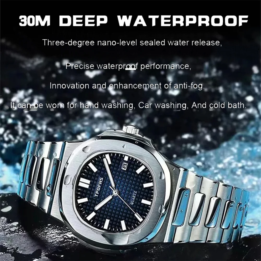 2024 New Luxury Men Quartz Watches 30M Waterproof Automatic Date Watch Man Stainless Steel Sport Chronograph Watch for Men Clock