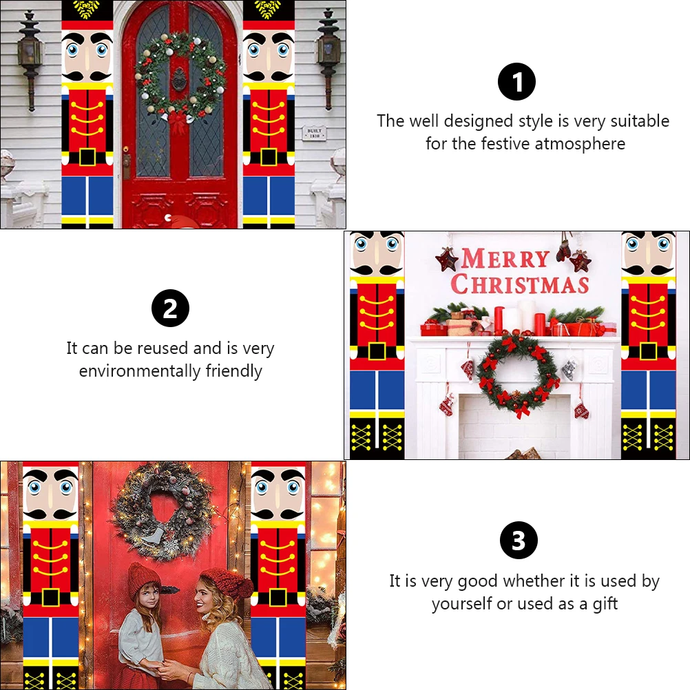 

Hu Soldiers Hang Flag Decorative Outdoor Christmas Banners Decoration Merry Porch Sign Hanging Couplet and