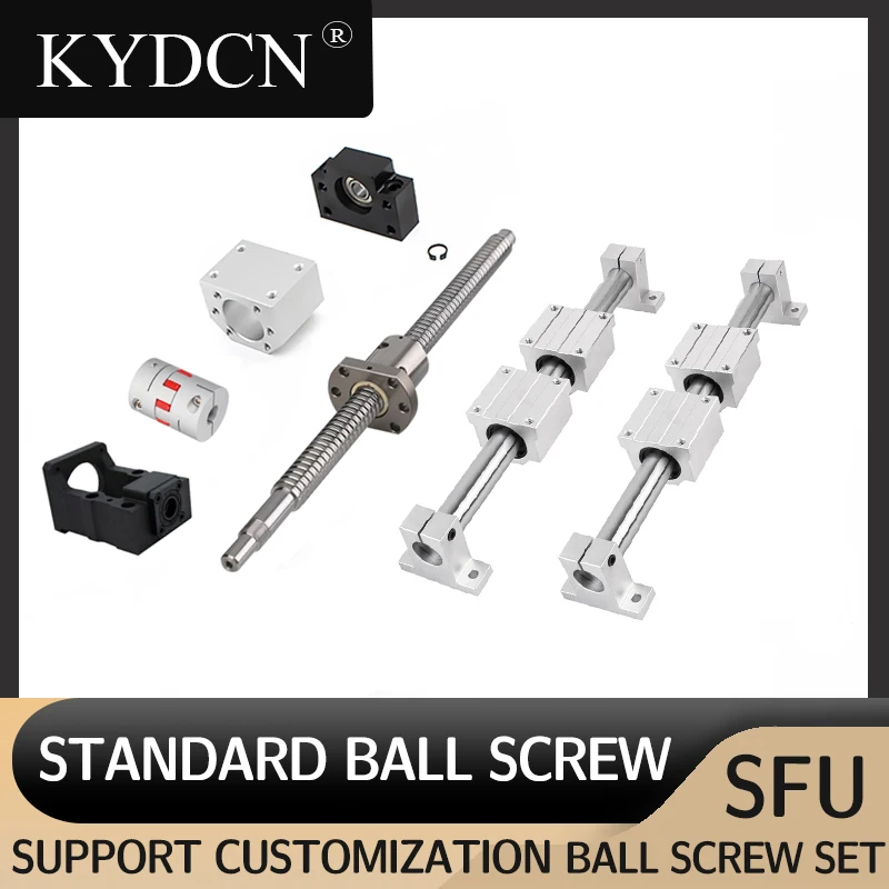 

Large Diameter Ball Screw With Linear Optical Axis Kit SFU4005 SFU4010 Customizable Length
