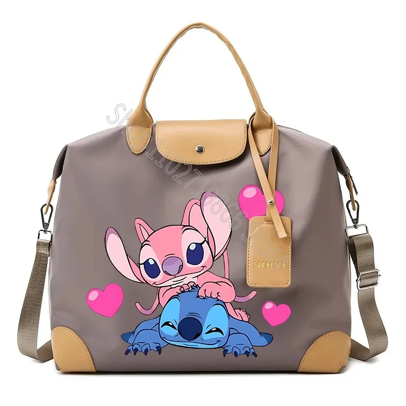 Lilo & Stitch Travel Bag Disney Handbags Anime Cartoon Character Pattern Print Carry on Luggage Large Capacity Portable Bags