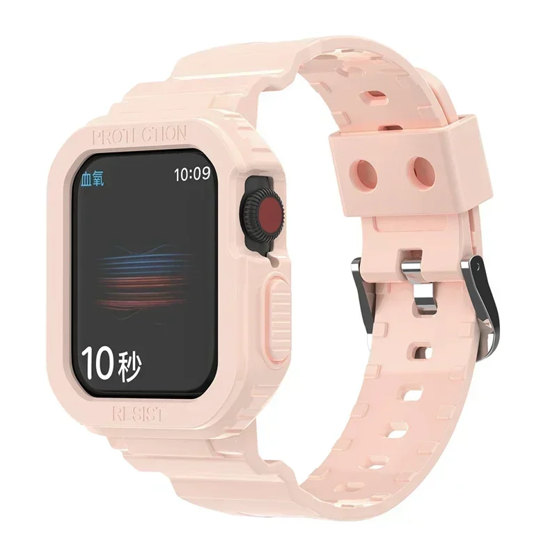 2023 neuer Buchstabe Sport Clear Band Gehäuse für Apple Watch 7 6 se 5 4 3 transparentes Kunststoff armband für iwatch Armband 41mm 40 38 44 45