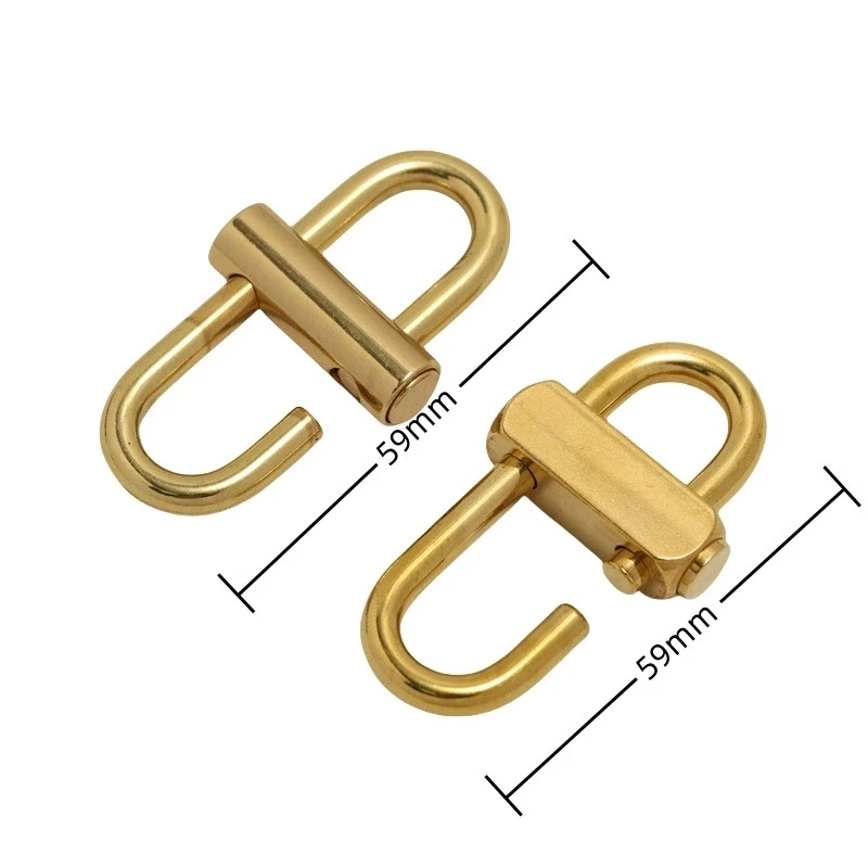 Bronze handcrafted lock catch quick-release push-button keychain car keychain hanger waistband buckle