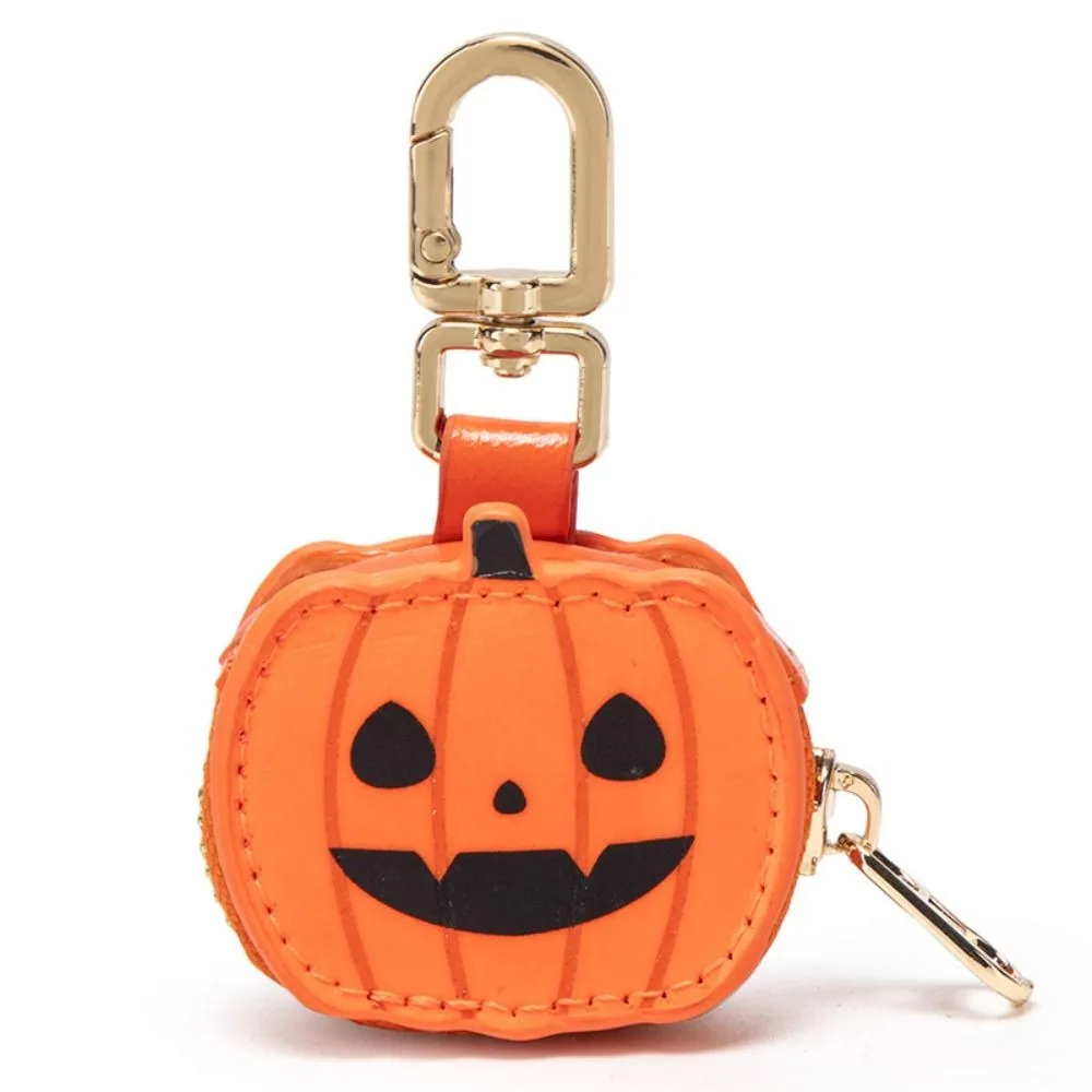 Creative Cute PU Leather Keychain Santa Claus Snowflake Halloween Pendant Ghost Pumpkin Earphone Bag Mini Storage Bag