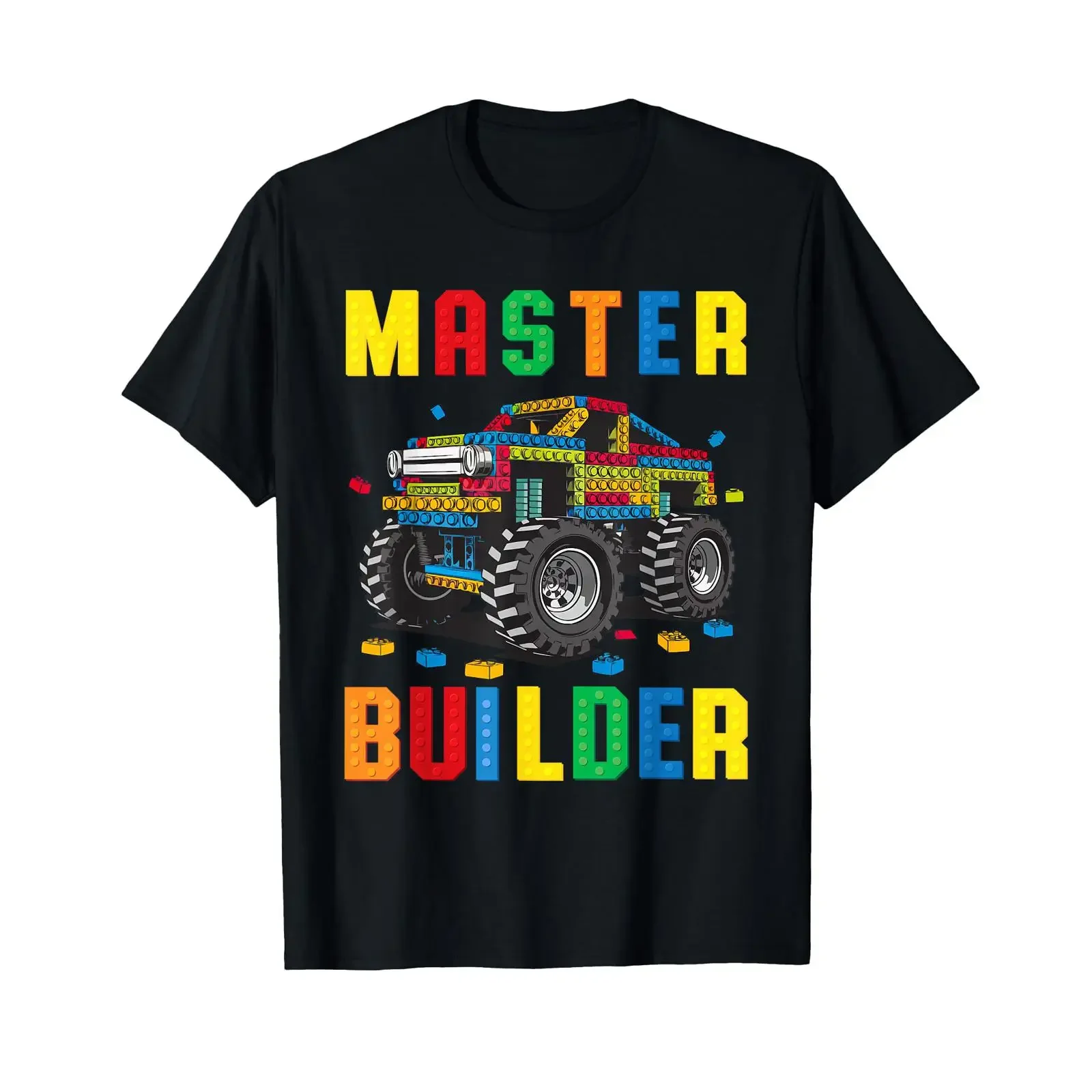 Funny Family Master Builder Kids Building Bricks Blocks Toy T Shirt vintage Washed homme Unisex designer clothes Casual fashion