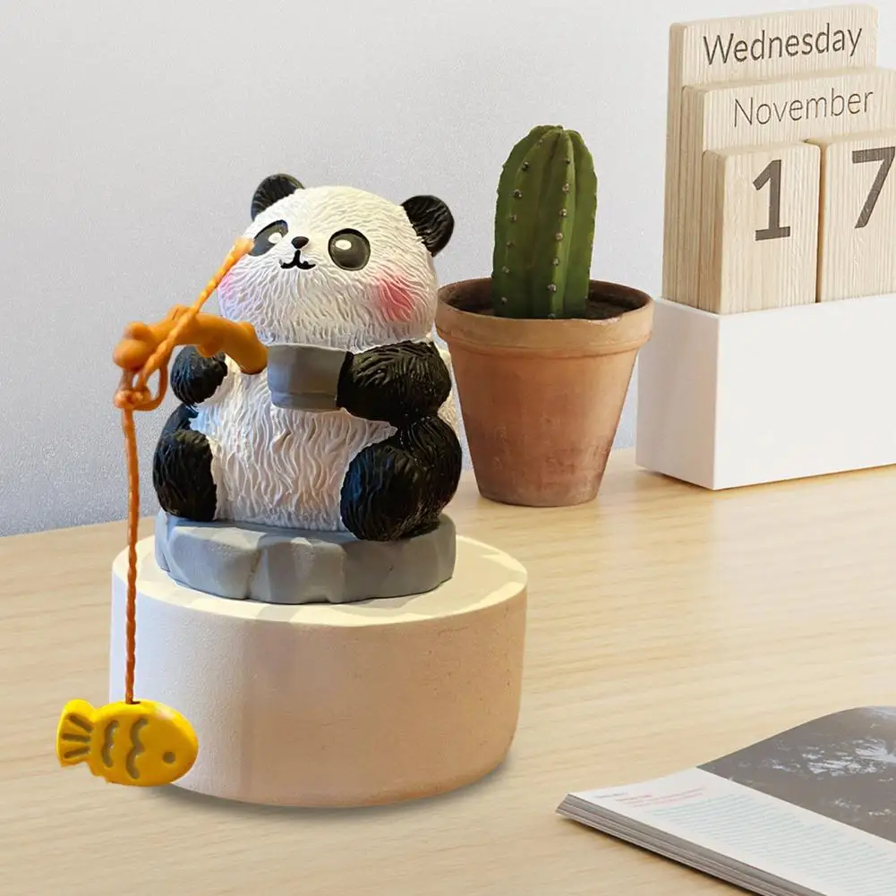 

Resin Ornament Desktop Decoration Resin Figurine Set for Office Desk Fish Tank Decoration Panda Groundhog Capybara Statues