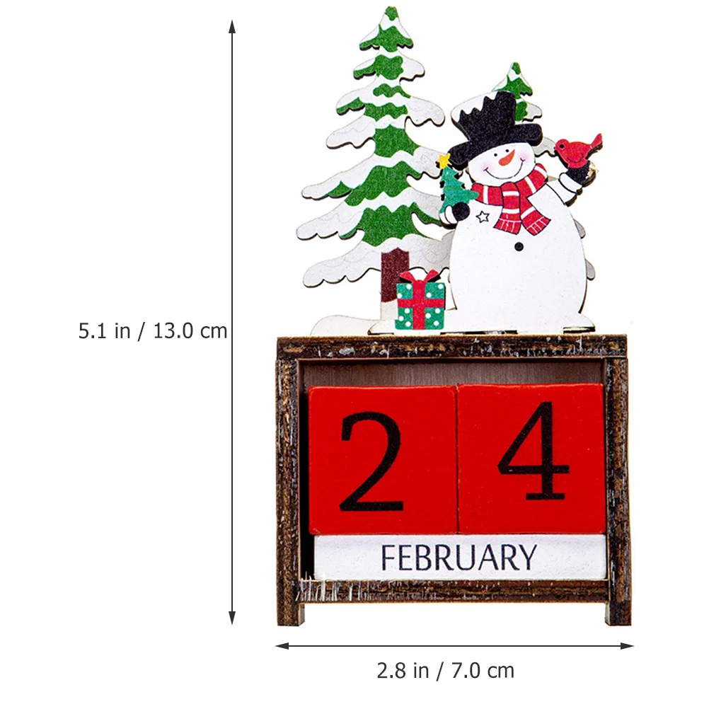 

1Set Christmas Snowman Wooden Calendar Desktop Decor Wooden Decoration Calendar Home Decor Xmas Decoration Xmas Supplies