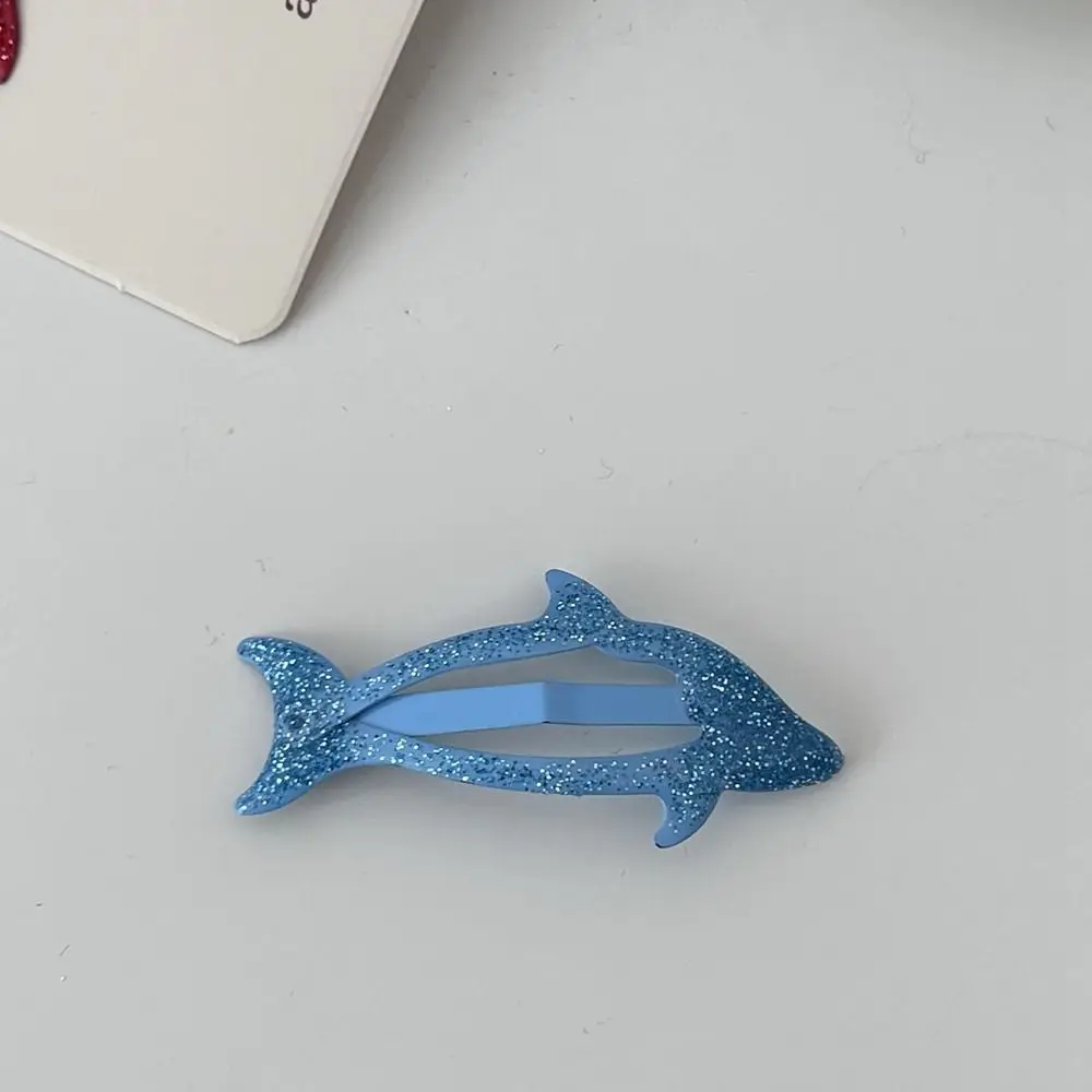 Sweet Animals Sequin Dolphin Hair Clip Cute Y2k Children Hairpin Geometric Hairclip Glitter Hairpin Travel