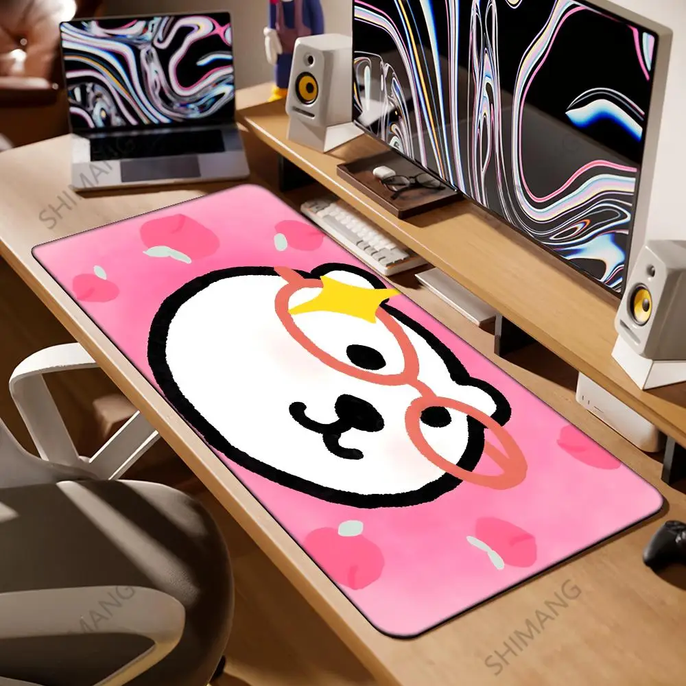 

S-Selfdeprecating Bear Mouse Pad Desk Mouse Pad Cute HD Desk Pad Extended Gaming Keyboard Mats Large 100x50cm XXL Gamer Mousepad