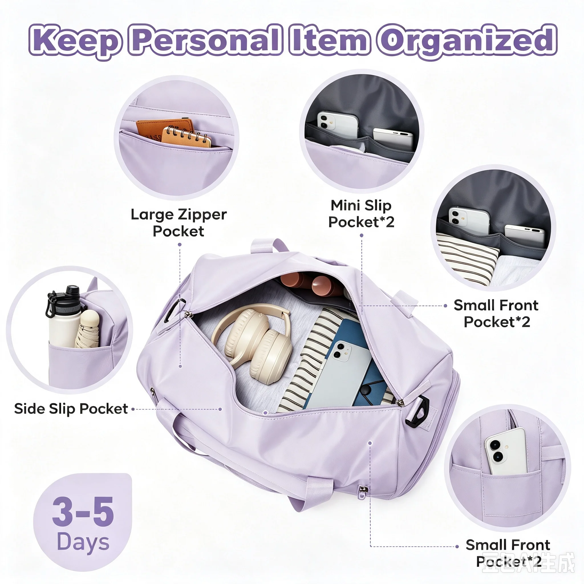 Portable Training Package Women's Sports Fitness Bag Sports Travel Bag Dry and Wet，Shoe Compartment, Training Sports Bag for Gym