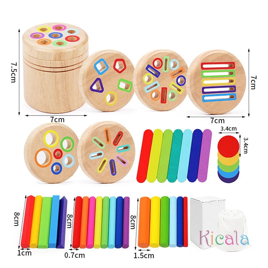 Montessori kleursorteerspeelgoed voor kinderen voor peuters |   Houten speelgoed voor fijne motoriek voor kinderen Educatief zintuiglijk leerspelcadeau