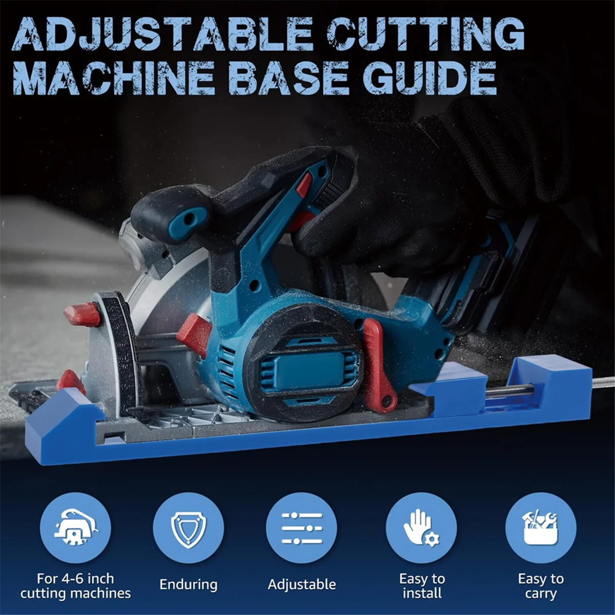 ABNJ Adjustable Cutting Machine Base Guide, Electric Circular Saw Milling Positioning Clamp Precision Wood Cutting Guide