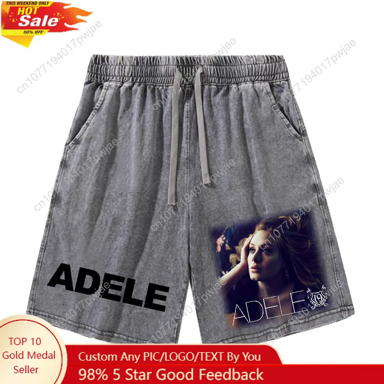 

Adele Laurie Blue Adkins Singer Mans Womans Teenager Retro Short Pants Vintage Cotton Elastic Soft Beach Shorts Customized Pants