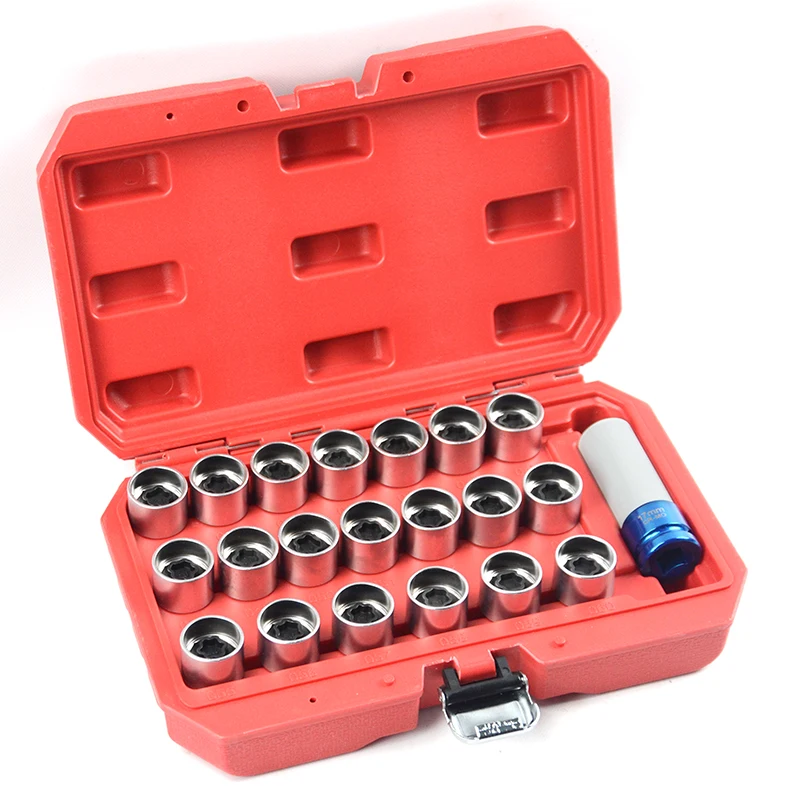 

21pcs Master Wheel Lock Nut Stud Sockets Key Set Removal Locking Socket for BMW