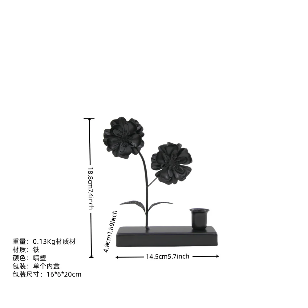 البيع بالجملة من الشمعدانات الحديدية الإبداعية على شكل بتلة لأثاث منزلي الزفاف وغرفة المعيشة الحديدية وغرفة النوم #3