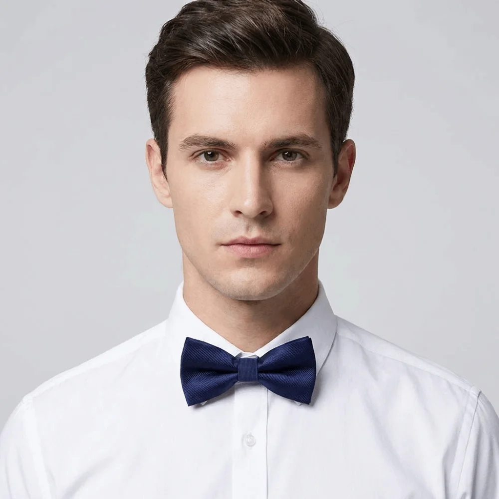 Simple Solid Color Bowknot Bowtie Satin Slim Men Ties Adjustable Formal Classic Ties Wear Accessories