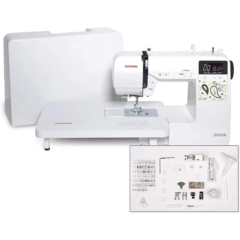 

W8100 Fully-Featured Computerized Sewing Machine with 100 Stitches, Buttonholes, Hard Cover, Extension Table and 22 Accessories