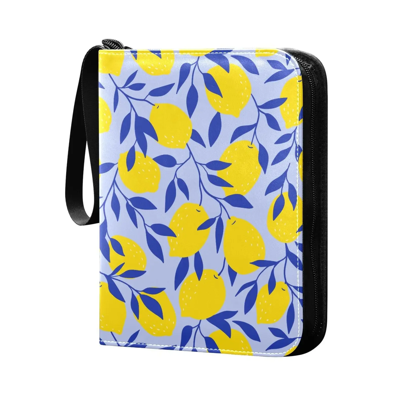 Lemon Fruits Bright Flowers 4 Pocket Card Binder, 400 Dwustronny album kieszonkowy Sport Game Cards, Unikalne przechowywanie kolekcji kart