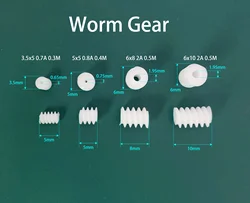 10PCS Worm Gear 3.5*5mm 0.3M / 5x5mm 0.8A 0.4M / 6x6mm 6x8mm 6x10mm 0.5M 2A / 7.5x10mm 0.8M Toy Models Transmission Helical Gear