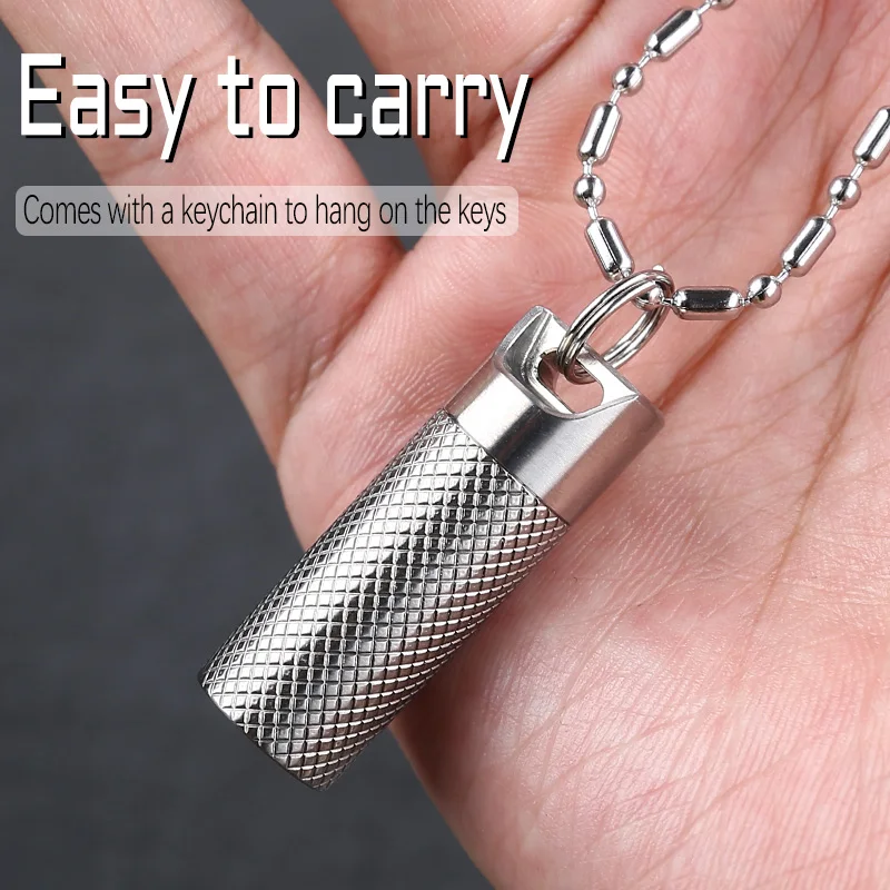 Mini Portable Titanium alloy waterproof Keychain first aid small medicine bottle Outdoor EDC Portable bottle seal