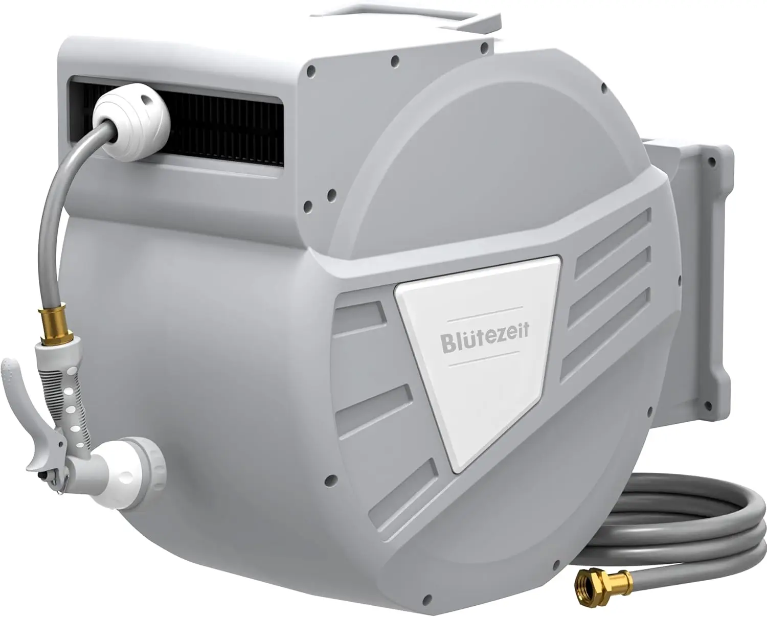 

Reel 5/8'' x 100 ft, Heavy Duty Hose Reel Wall Mount with 3/4''GHT Brass Fitting, Automatic Slow Rewind, Any Length Lock, 180°