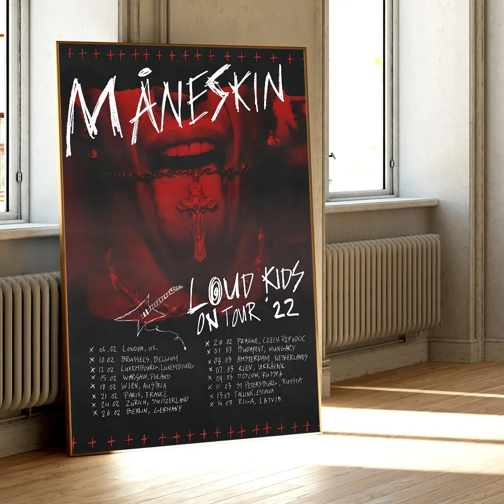 Retro Music Band Stars Maneskin Poster Classic Vintage Posters HD Quality Wall Art Retro Posters for Home Room Wall Decor