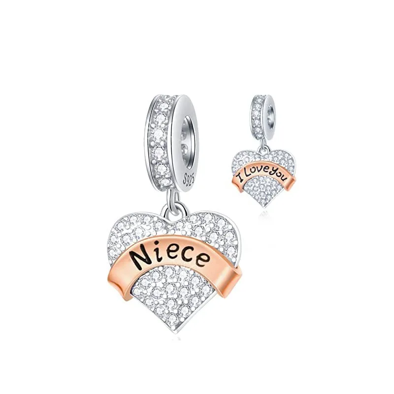 2024 New I Love Your Mother, sisters, Father, Family Charm Pendant, Fitted Original 925 Sterling Silver Bracelet DIY Accessories image 3