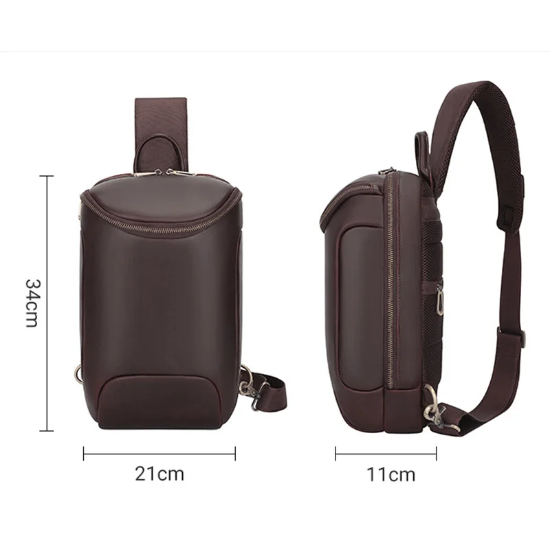 Layer Men Top Cowhide Genuine Leather Shoulder Bags Waterproof Crossbody Sports Travel Messenger Pack Chest Sling Bag for Male