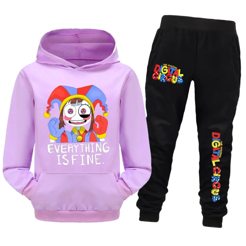 2024 Hot The Amazing Digital Circus Kids Clothes Boys Fashion Sport Tops Suit Baby Girls Hoodie Pants Set Children Costume