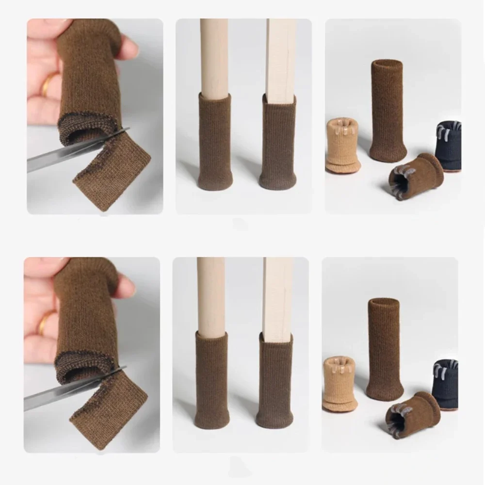 Felt Foot Cover 7-18CM Table Leg Stool Thickened Protective Cover Knitted Anti Slip Silent&wear-Resistant Elasticity Foot Pad
