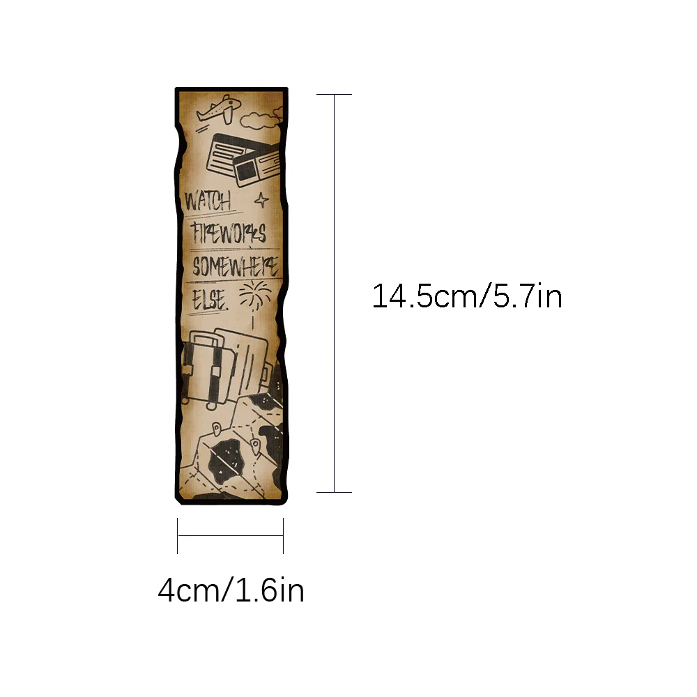 30pcs Vintage Travel Journal Bookmarks Student Reading Book Markers Paper Cards DIY Decorative Scrapbook Message Cards