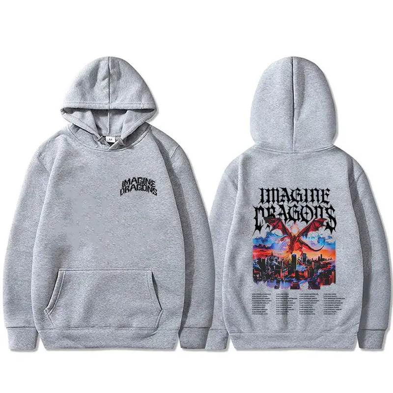 Imagine Dragons Band Loom World Tour 2025 Hoodie Men Women Rock Punk Gothic Streetwear Male Casual Oversized Pullover Hoodies