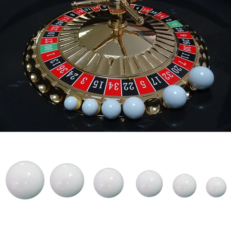 Acrylic White Roulette Ball, Casino Game Replacement Ball, Russian, 12mm, 14mm, 16mm, 18mm, 20mm, 22mm, 5Pcs