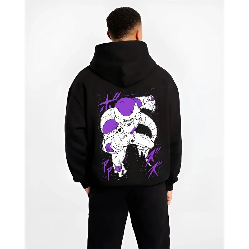 Nuevas sudaderas con capucha de Dragon Ball Z para hombre, sudadera con gráficos de Frieza de Anime japonés para otoño e invierno, ropa de calle Y2K de moda de algodón